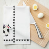 サッカーの女の子 キッチンタオル (四つ折り)