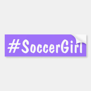 サッカーの女の子 バンパーステッカー