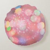 サッカーの女カラフルの子が輝く ラウンドクッション (裏面)