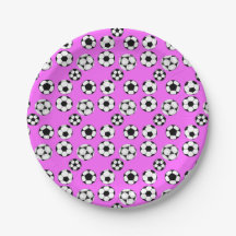 サッカーの子ども向けテーマパーティーのサッカーボールホットピンク