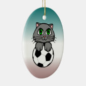 サッカーの子ネコ セラミックオーナメント (右)