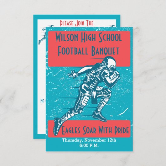 サッカーの宴会招待状 招待状 (正面/裏面)