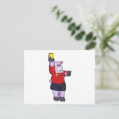 サッカーの審判を務めるカバ ポストカード (スタンド正面)