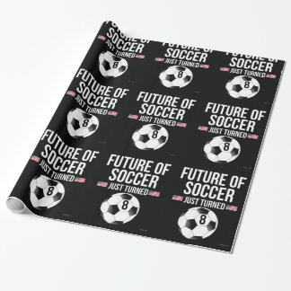 サッカーの少年たちに8歳の誕生日プレゼントを ラッピングペーパー