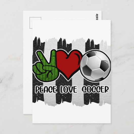 サッカーの平和と愛 ポストカード (正面/裏面)