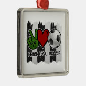 サッカーの平和と愛 メタルオーナメント (右)