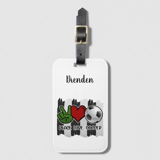 サッカーの平和と愛 ラゲッジタグ (正面縦)