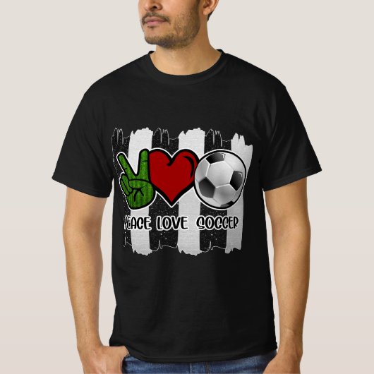 サッカーの平和と愛 Tシャツ (正面)