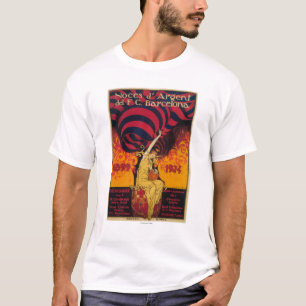 サッカーの広告宣伝ポスター Tシャツ