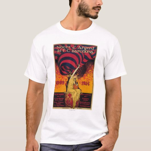 サッカーの広告宣伝ポスター Tシャツ (正面)