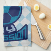 サッカーの強迫観念を疑わない キッチンタオル (四つ折り)