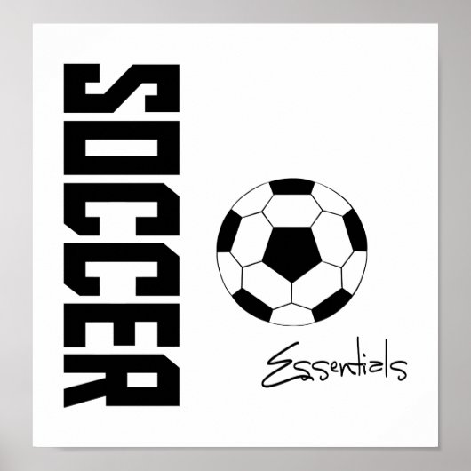 サッカーの必需品（ブラック） ポスター (正面)