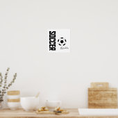 サッカーの必需品（黒） ポスター (キッチン)