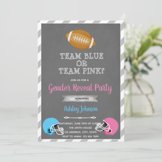 サッカーの性別の明るさのパーティの招待状 招待状 (スタンド正面)