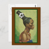 サッカーの恋人のための2010年にズールーのヘアスタイル ポストカード (正面/裏面)