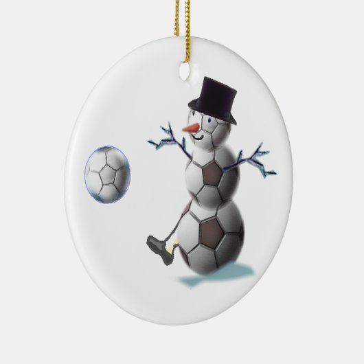 サッカーの恋人のクリスマスのギフトのオーナメント セラミックオーナメント (右)