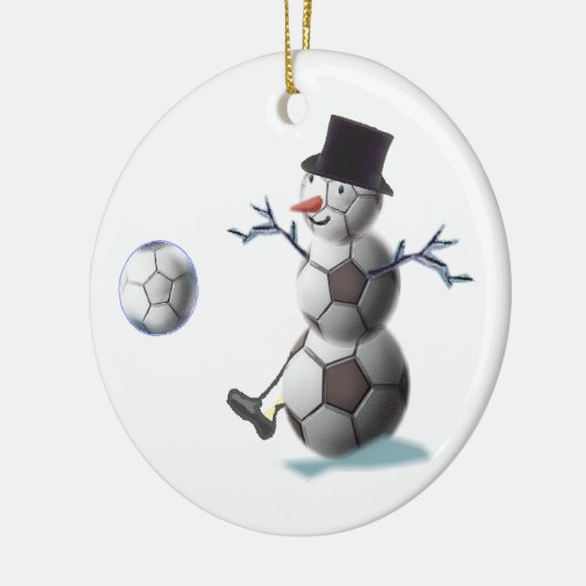 サッカーの恋人のクリスマスのギフトのオーナメント セラミックオーナメント (左)