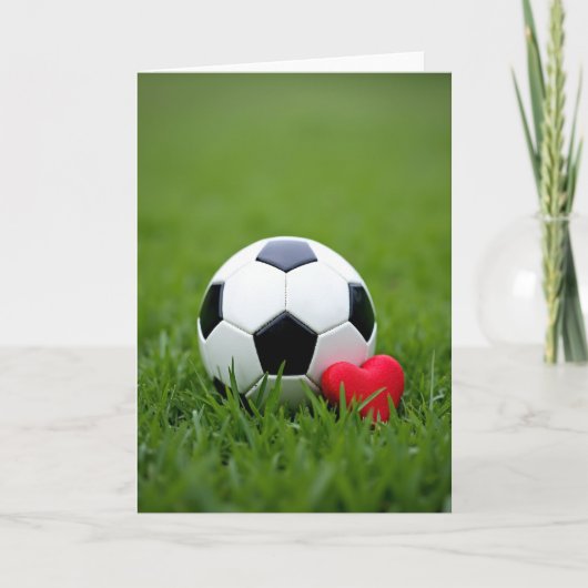 サッカーの愛のハートのカード カード (正面)