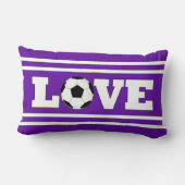 サッカーの愛カスタムの色かわいいスポーツ選手 ランバークッション (裏面)