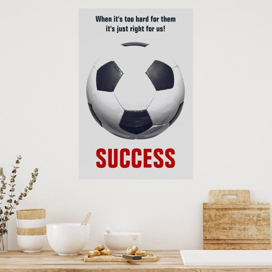 サッカーの成功やる気を起こさせる感動的 ポスター (キッチン)