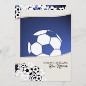 サッカーの招待バー(ユダヤ教の)バル・ミツバー 招待状 (正面/裏面)