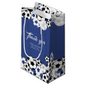 サッカーの招待ブルー(文字付) スモールペーパーバッグ (正面アングル)