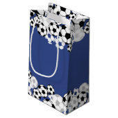 サッカーの招待ブルー(文字付) スモールペーパーバッグ (裏面アングル)