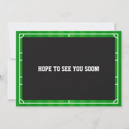 サッカーの招待、サッカー誕生日招待状 招待状 (裏面)