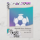 サッカーの招聘（ユダヤ教の）バル・ミツバー 招待状 (正面/裏面)