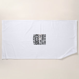サッカーの日の引用符ビンテージTシャツデザイン_1 ビーチタオル