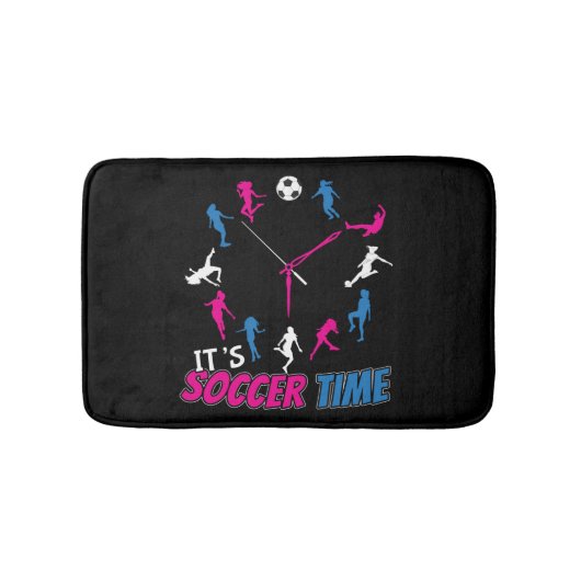 サッカーの時間だよ 女の子のサッカー名言 バスマット (正面)