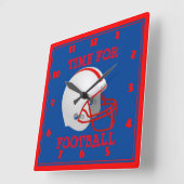 サッカーの時間 スクエア壁時計 (傾斜)