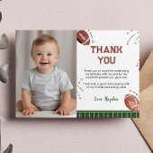 サッカーの最初の誕生日の写真サンキューカード サンキューカード