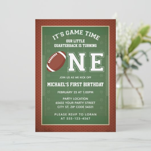 サッカーの最初の誕生日パーティー 招待状 (スタンド正面)