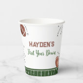 サッカーの最初の誕生日パーティー 紙コップ (裏面)