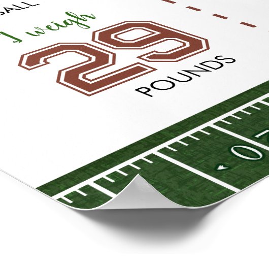 サッカーの最初の誕生日フォトマイルストーンサイン ポスター (角)