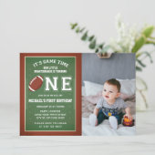 サッカーの最初の誕生日写真 招待状 (スタンド正面)