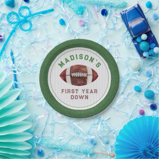 サッカーの最初の1年下りの誕生日パーティー ペーパープレート (パーティー)