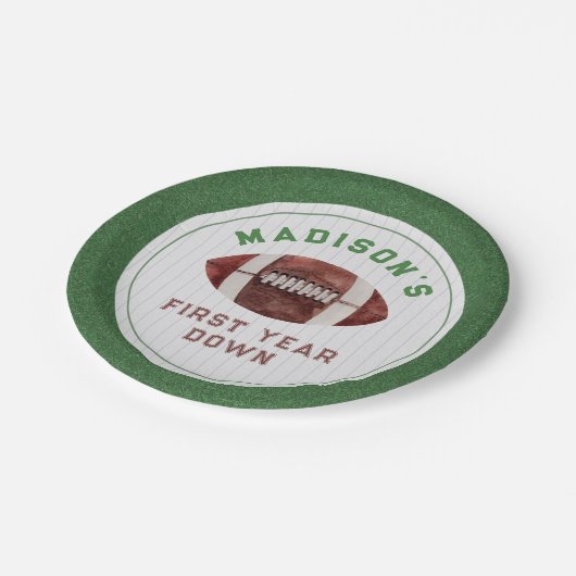 サッカーの最初の1年下りの誕生日パーティー ペーパープレート (アングル)