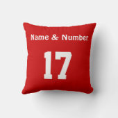 サッカーの枕に掲載されているあなたの名前とジャージーの番号 クッション (裏面)