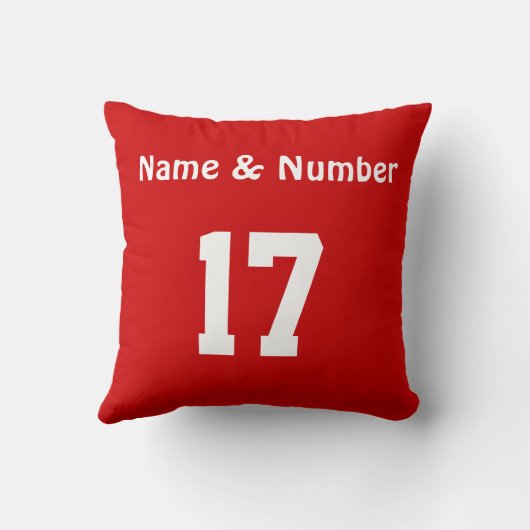 サッカーの枕に掲載されているあなたの名前とジャージーの番号 クッション (裏面)