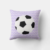 サッカーの枕: 紫色のカスタム クッション (裏面)
