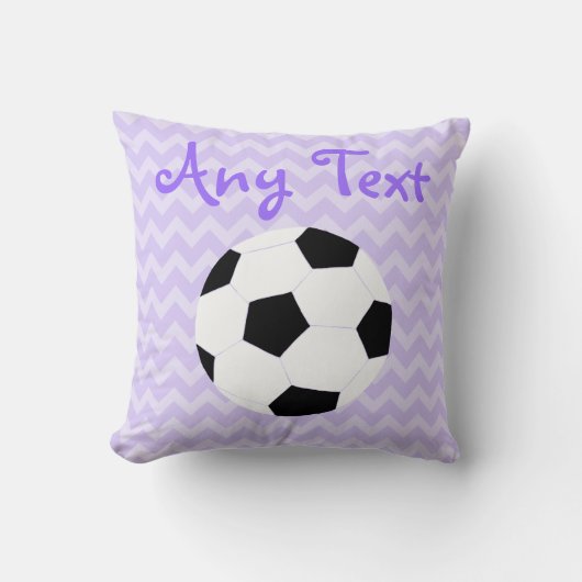 サッカーの枕: 紫色のカスタム クッション (正面)