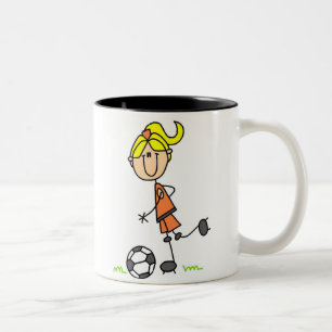 サッカーの棒の姿のマグ ツートーンマグカップ