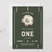 サッカーの楽しいテーマの誕生日招待状 招待状 (正面)