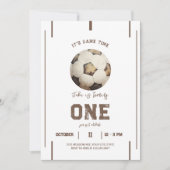 サッカーの楽しいテーマの誕生日招待状 招待状 (正面)