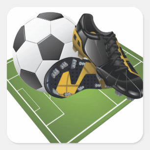 サッカーの正方形のステッカー スクエアシール