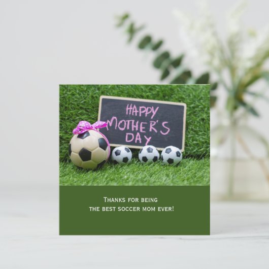 サッカーの母の日で母のためのボールが緑に浮かぶ シーズンカード (スタンド正面)
