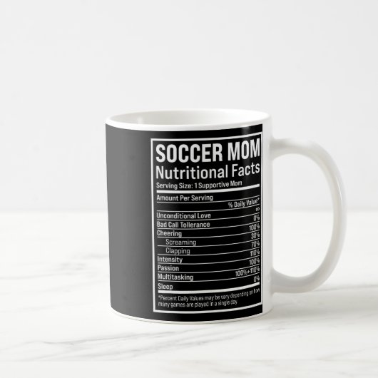 サッカーの母親が母親に栄養事実の母親をおもしろい送る コーヒーマグカップ (右)
