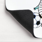 サッカーの水彩が大好きかわいい恐竜 マウスパッド (コーナー)